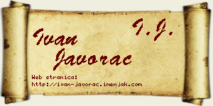 Ivan Javorac vizit kartica